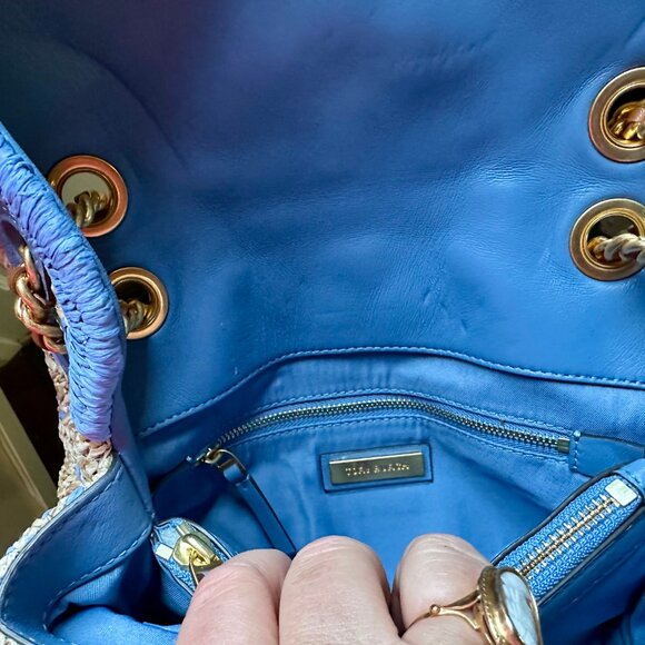 Tory Burch Fleming Soft Straw Shoulder Bag - Gold Chain, Good Condition - Picture 6 of 9